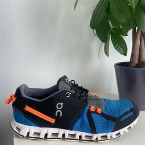 Men Size 9 On Cloud 5 Push Lightweight Orange Blue Running Shoes
